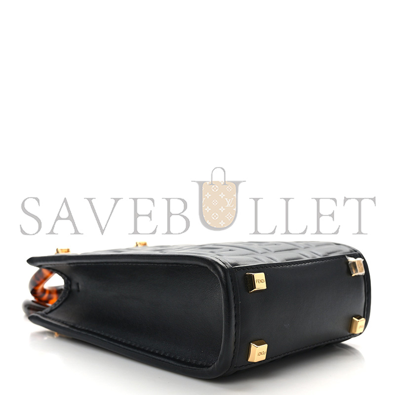 FENDI FF ZUCCA LEATHER MINI SUNSHINE SHOPPER TOTE CROSSBODY BAG (17*13*5cm)